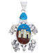 Multicolor Turtle Native American or Pueblo Design Pendant MW75779